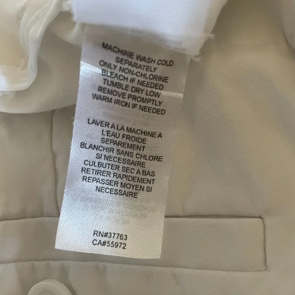 Laundry by Shelli Segal White Cotton Pants with‎ Back Pockets, Size 14
